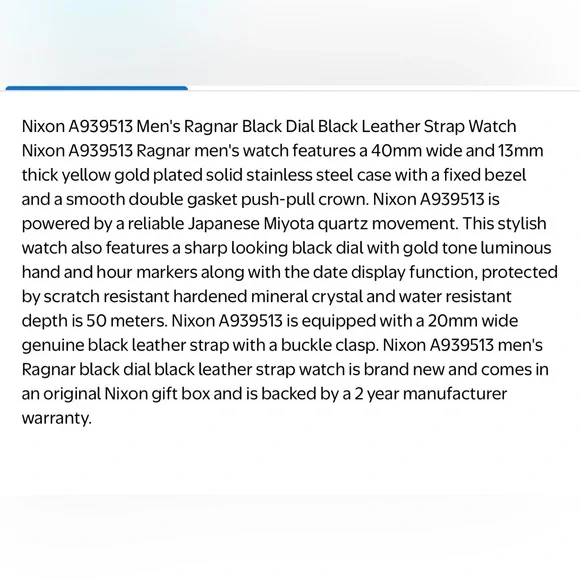 Nixon The Ragnar 36 Black and Gold Watch - Picture 6 of 7